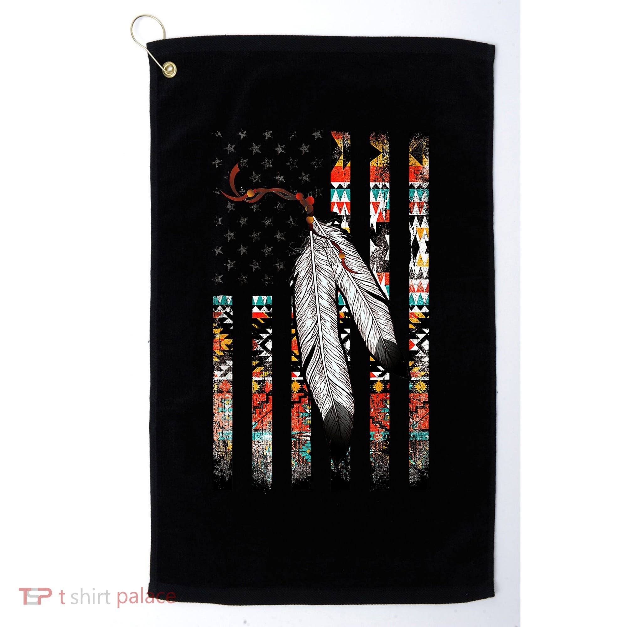 Native American Justice Day  Tribe Feather Flag Golf Towel
