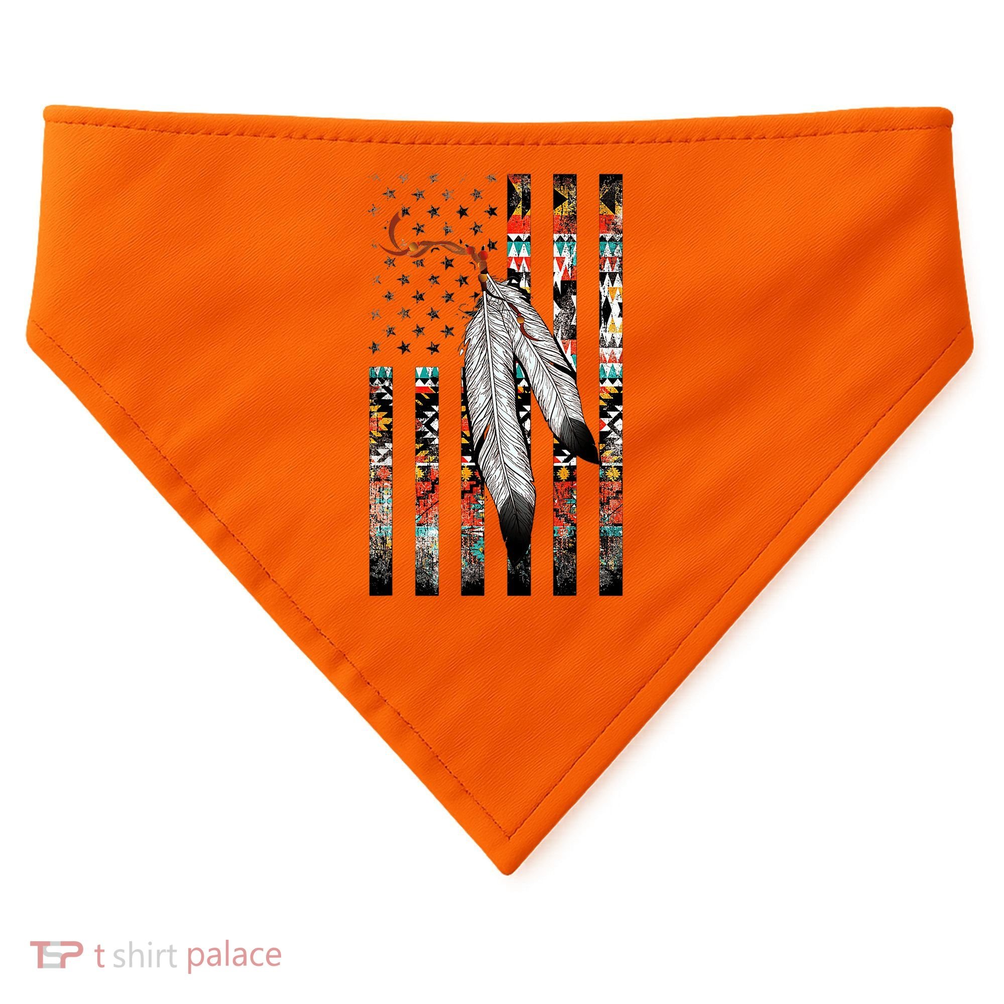 Native American Justice Day  Tribe Feather Flag USA-Made Doggie Bandana
