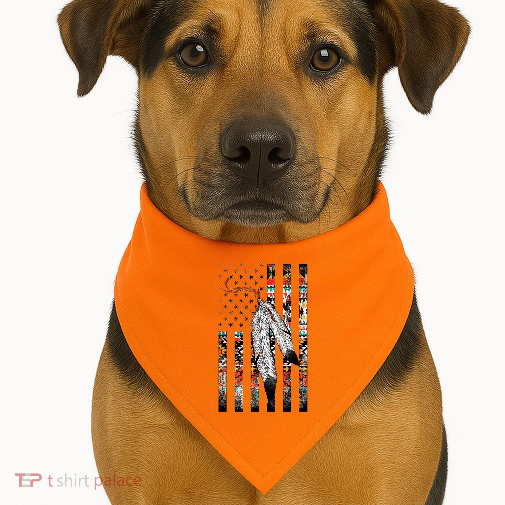 Native American Justice Day  Tribe Feather Flag USA-Made Doggie Bandana