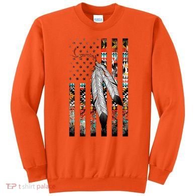 Native American Justice Day  Tribe Feather Flag Sweatshirt