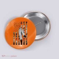 Native American Justice Day  Tribe Feather Flag Button thumb 0