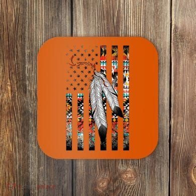 Native American Justice Day  Tribe Feather Flag Coaster