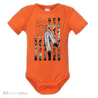 Native American Justice Day  Tribe Feather Flag Baby Bodysuit