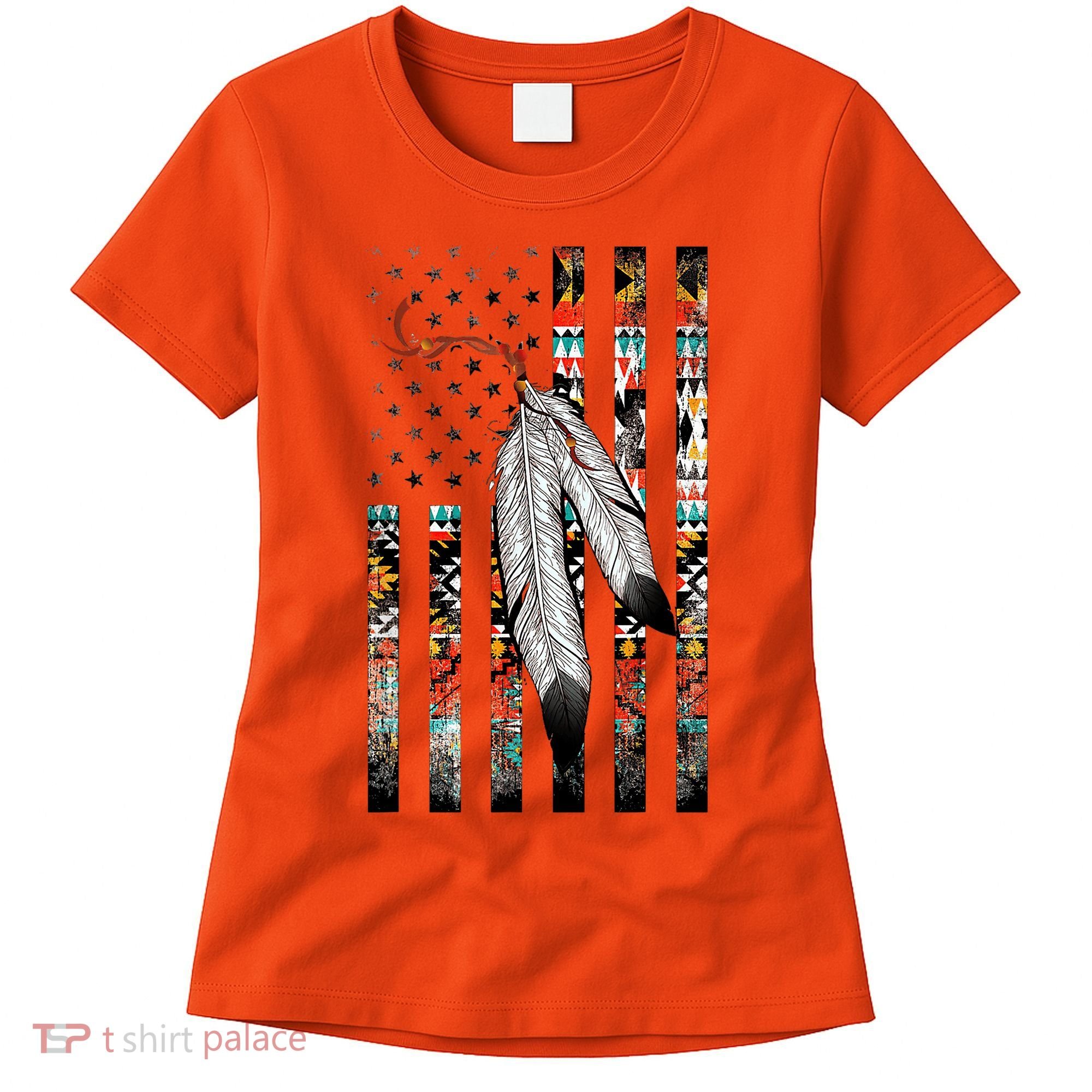 Native American Justice Day  Tribe Feather Flag Women's T-Shirt