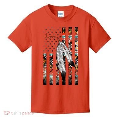 Native American Justice Day  Tribe Feather Flag Kids T-Shirt