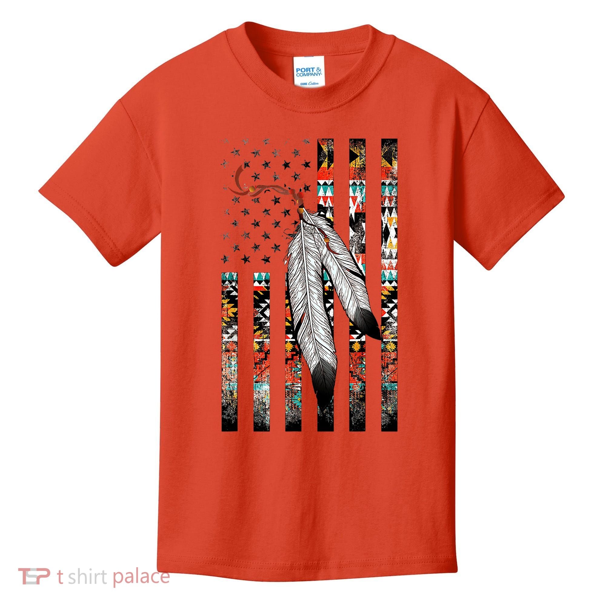 Native American Justice Day  Tribe Feather Flag Kids T-Shirt