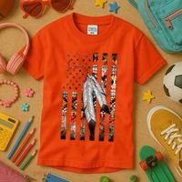 Native American Justice Day  Tribe Feather Flag Kids T-Shirt thumb 3