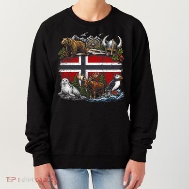 Norway Animal Kingdom Flag Women's Sweatshirt