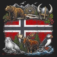 Norway Animal Kingdom Flag Women's Sweatshirt thumb 2