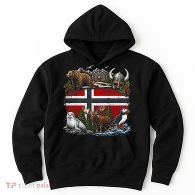 Norway Animal Kingdom Flag Hoodie