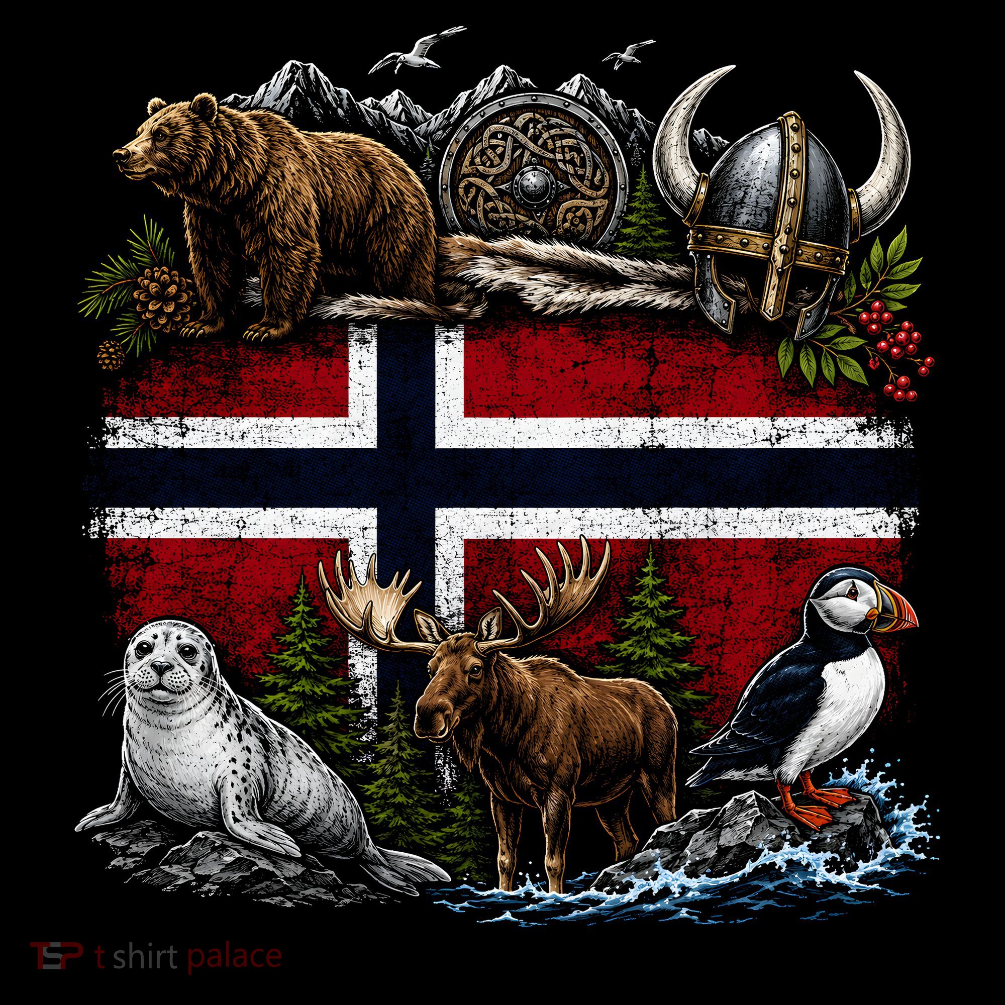 Norway Animal Kingdom Flag Coffee Mug