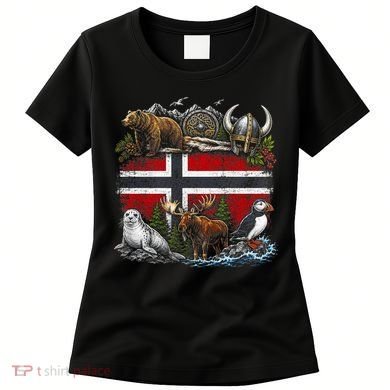 Norway Animal Kingdom Flag Women's T-Shirt
