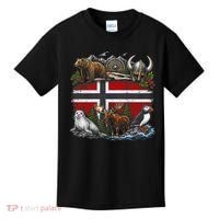 Norway Animal Kingdom Flag Kids T-Shirt thumb 0