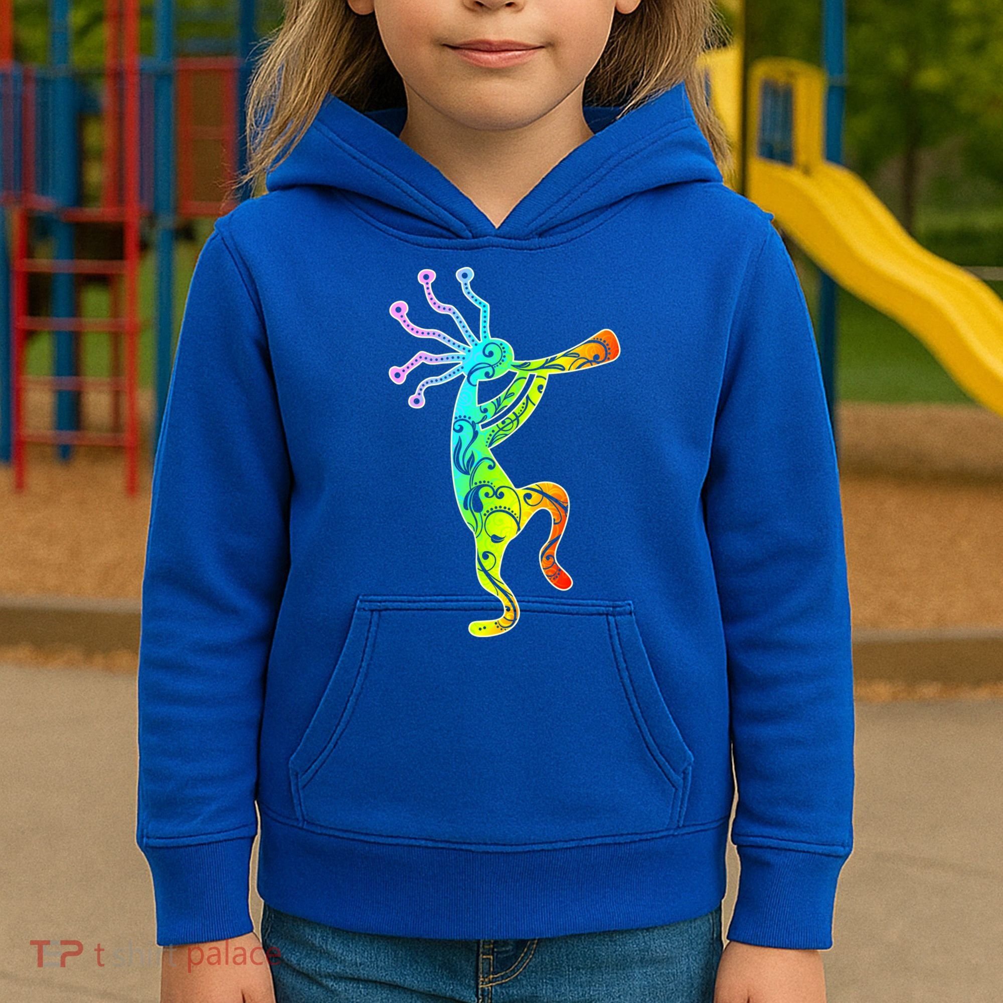 Native American Kokopelli Flute Gift Kids Hoodie