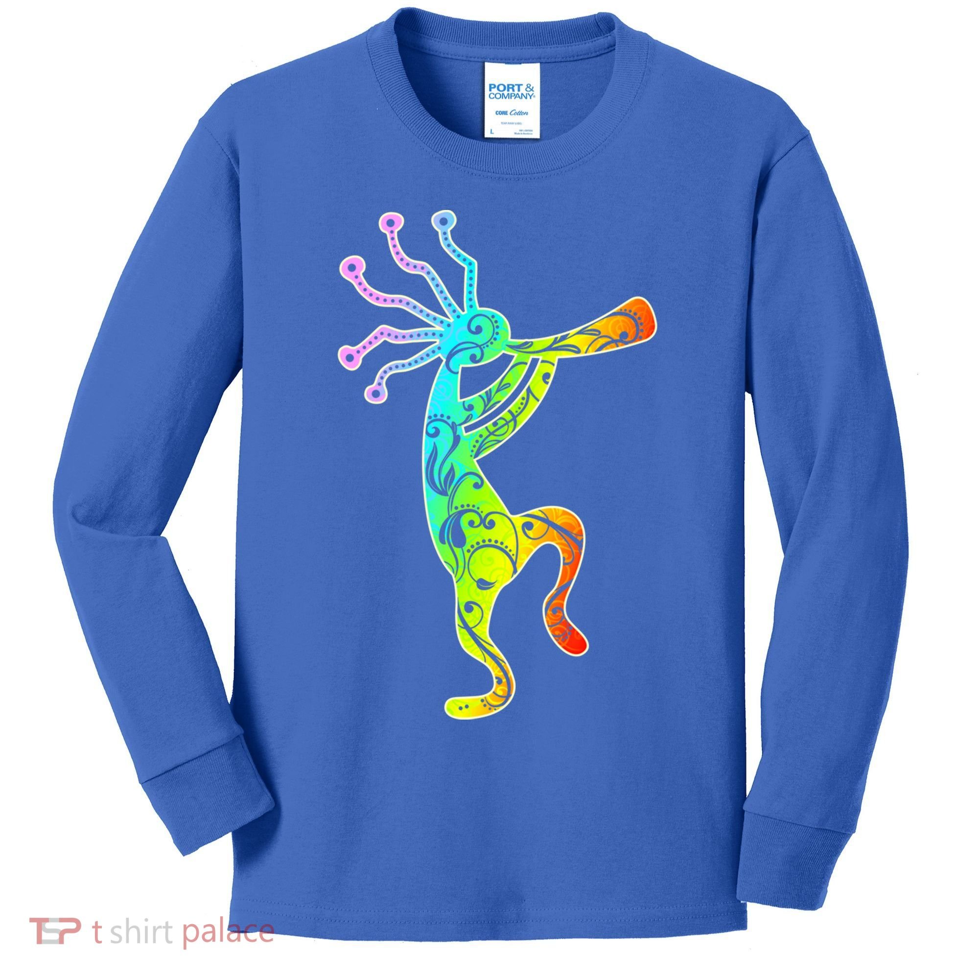 Native American Kokopelli Flute Gift Kids Long Sleeve Shirt