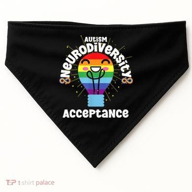 Neurodiversity Acceptance Kawaii Encourage Diversity USA-Made Doggie Bandana