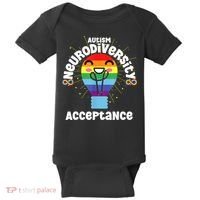 Neurodiversity Acceptance Kawaii Encourage Diversity Baby Bodysuit thumb 0
