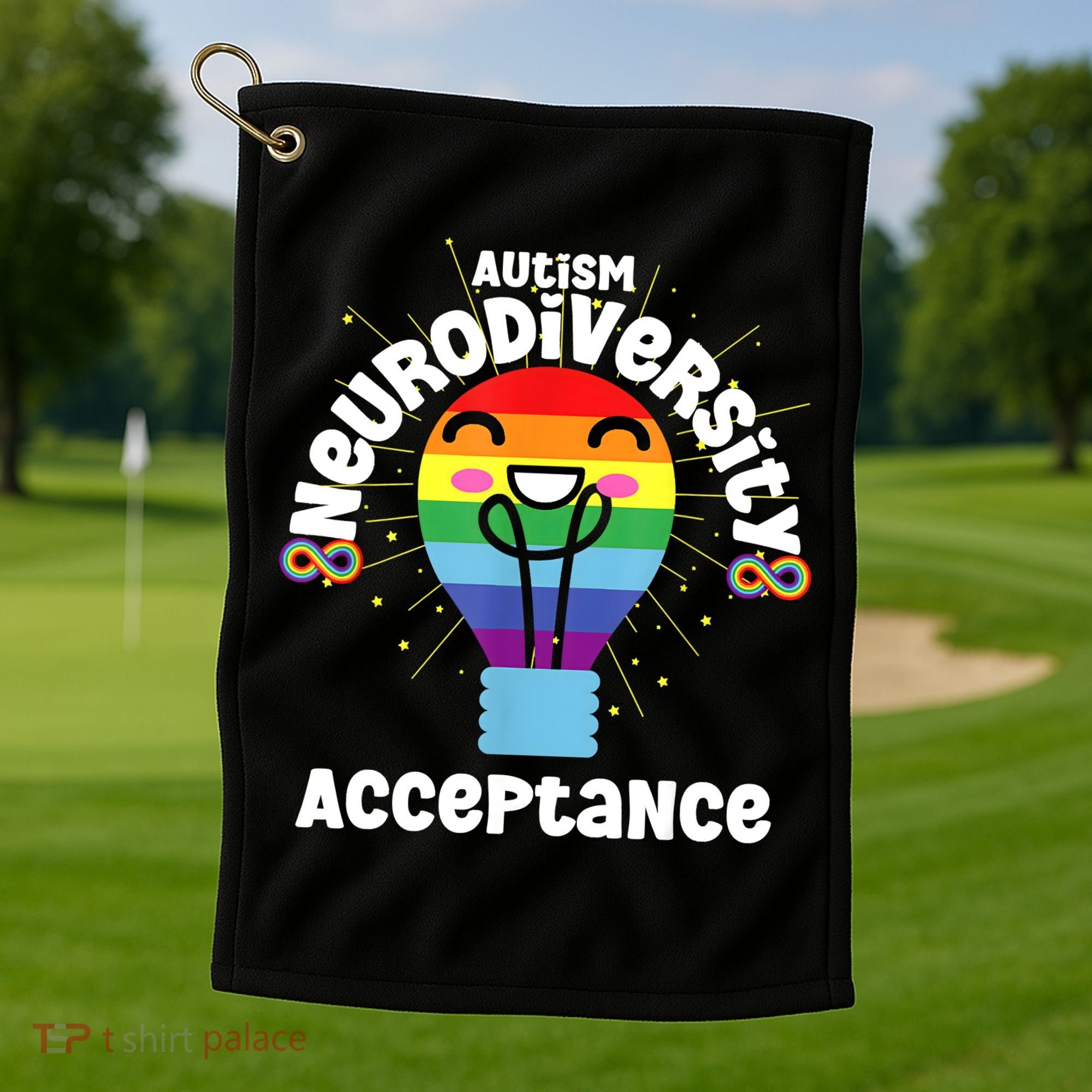 Neurodiversity Acceptance Kawaii Encourage Diversity Golf Towel