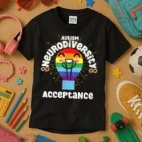 Neurodiversity Acceptance Kawaii Encourage Diversity Kids T-Shirt thumb 3