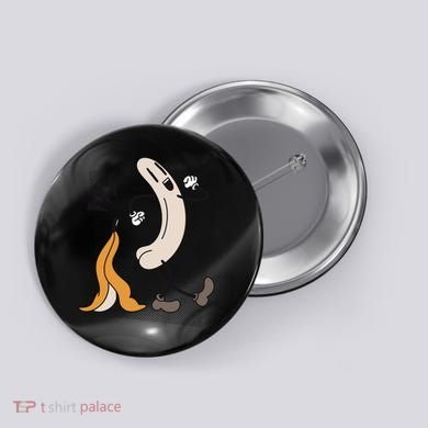 Naked Banana Retro Cartoon Button