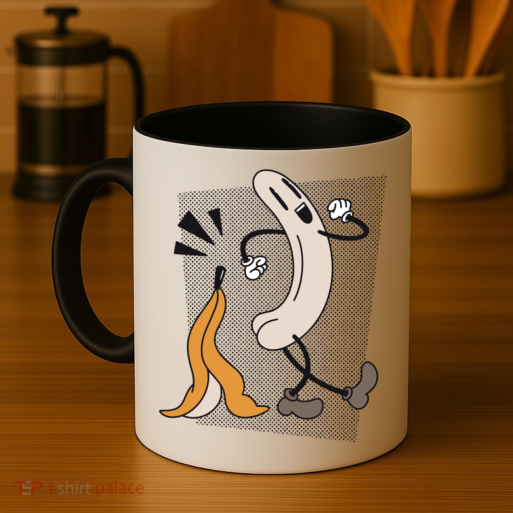 Naked Banana Retro Cartoon Coffee Mug