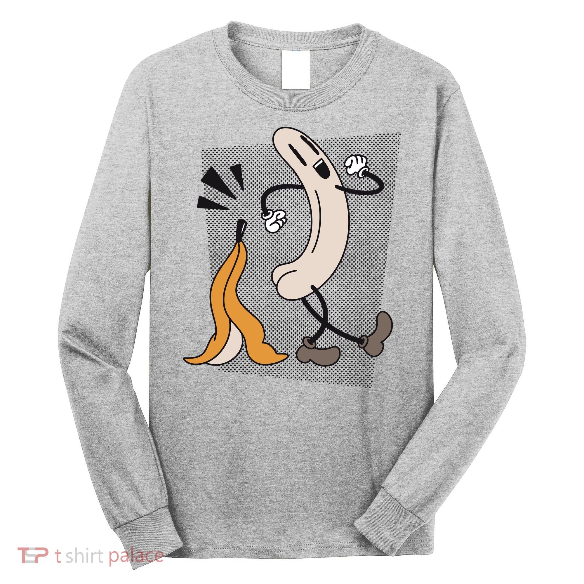 Naked Banana Retro Cartoon Long Sleeve Shirt