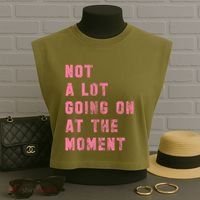 Not A Lot Going On At The Moment Pink Garment-Dyed Women's Muscle Tee thumb 3