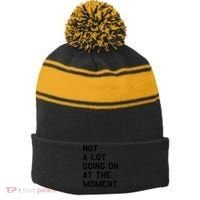 Not A Lot Going On At The Moment Stripe Pom Pom Beanie thumb 0