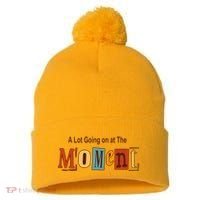 NOT A LOT GOING ON AT THE MOMENT Pom Pom 12in Knit Beanie thumb 0