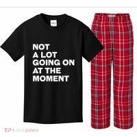 Not A Lot Going On At The Moment Kids Plaid Pajama Set thumb 0