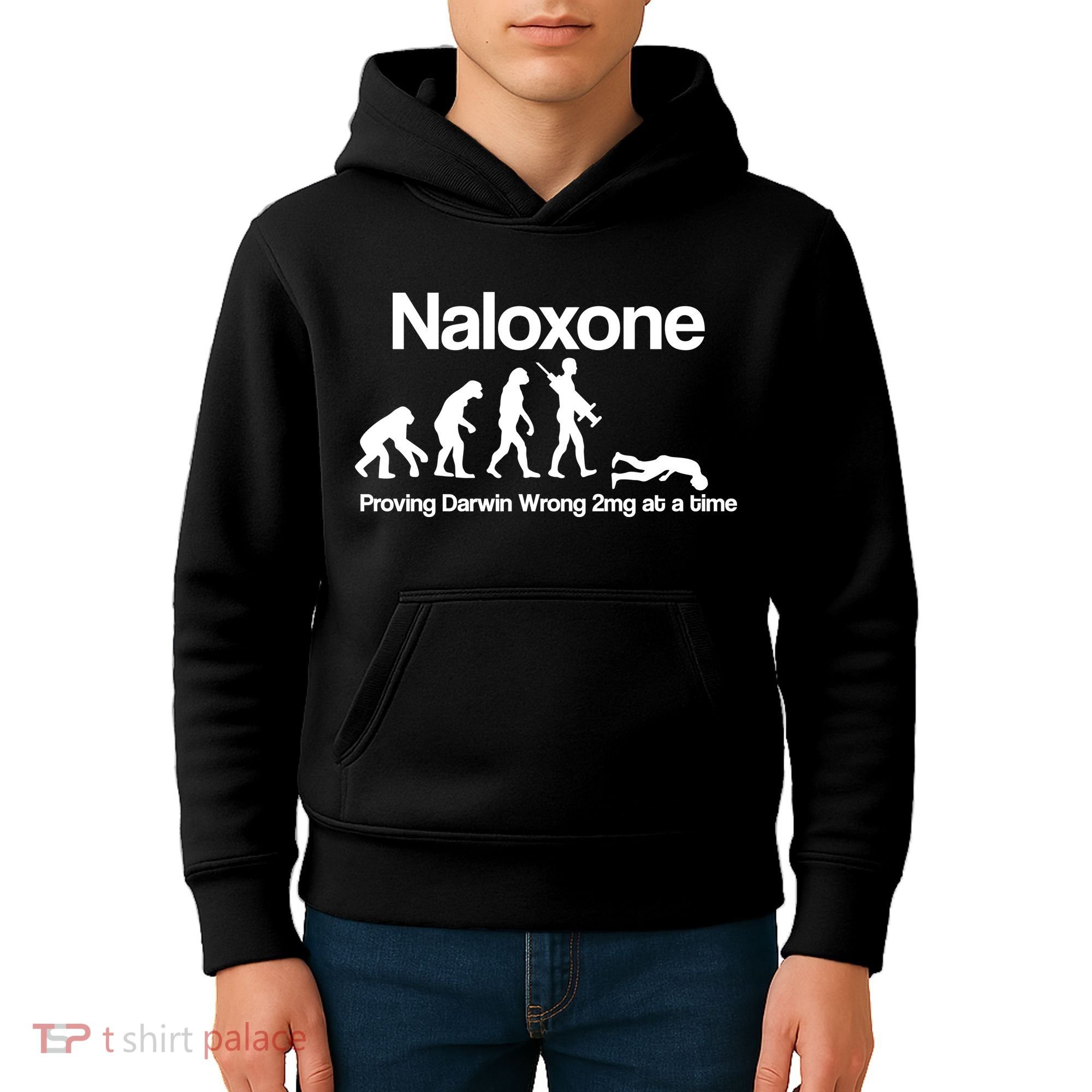 Naloxone Proving Darwin wrong 2 mg at a time Kids Hoodie