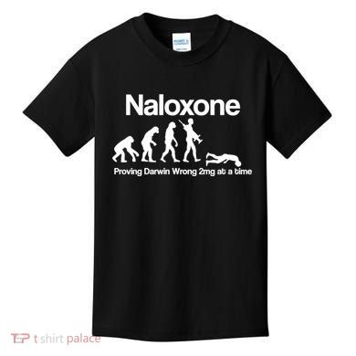 Naloxone Proving Darwin wrong 2 mg at a time Kids T-Shirt