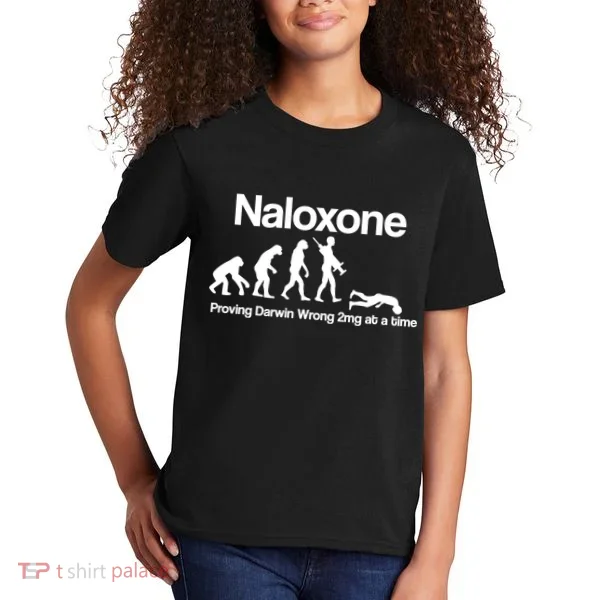 Naloxone Proving Darwin wrong 2 mg at a time Kids T-Shirt