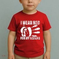 Native America MMIW Awareness I Wear Red For My Sisters Toddler T-Shirt thumb 2