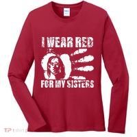 Native America MMIW Awareness I Wear Red For My Sisters Women's Long Sleeve Shirt thumb 0