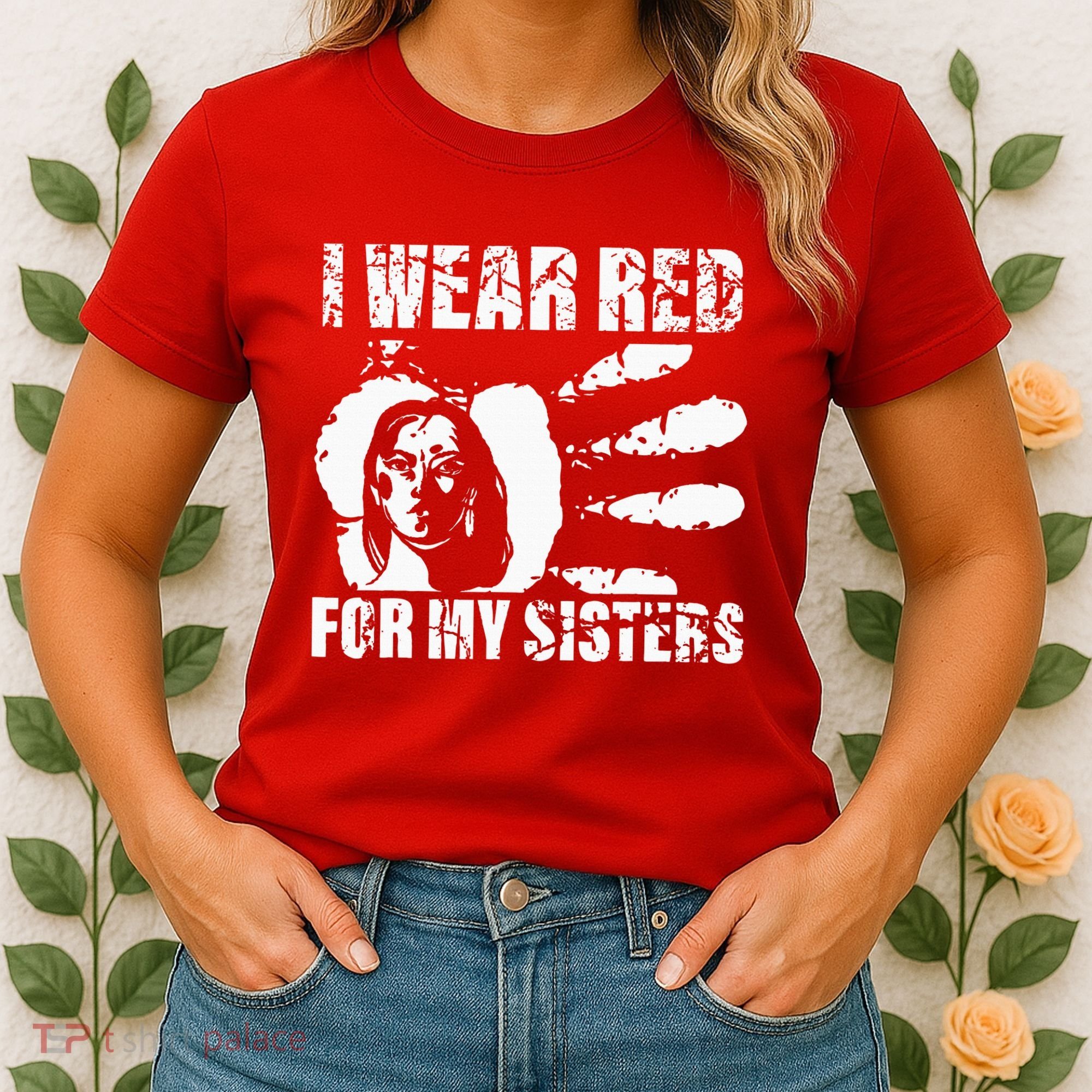 Native America MMIW Awareness I Wear Red For My Sisters Women's T-Shirt