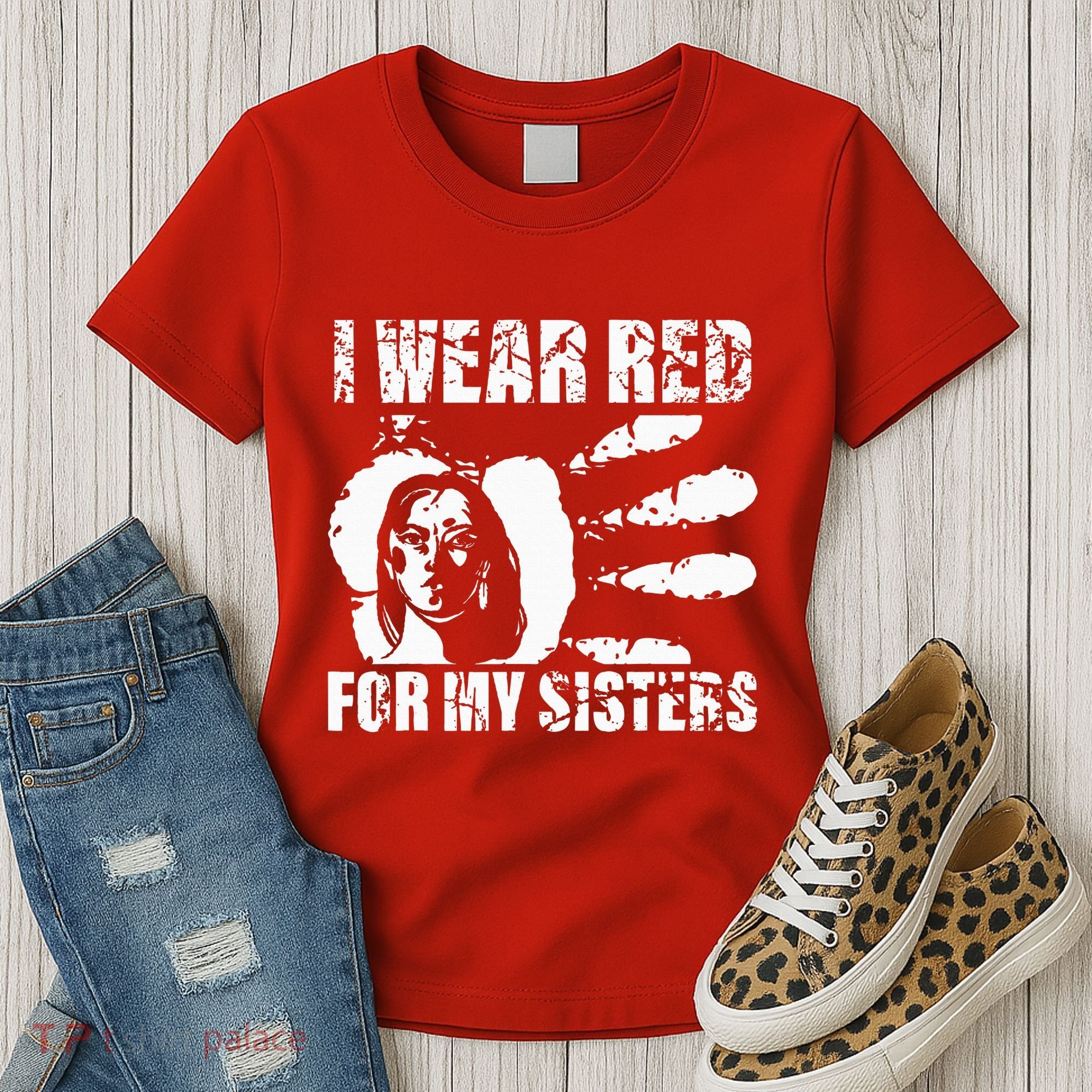 Native America MMIW Awareness I Wear Red For My Sisters Women's T-Shirt