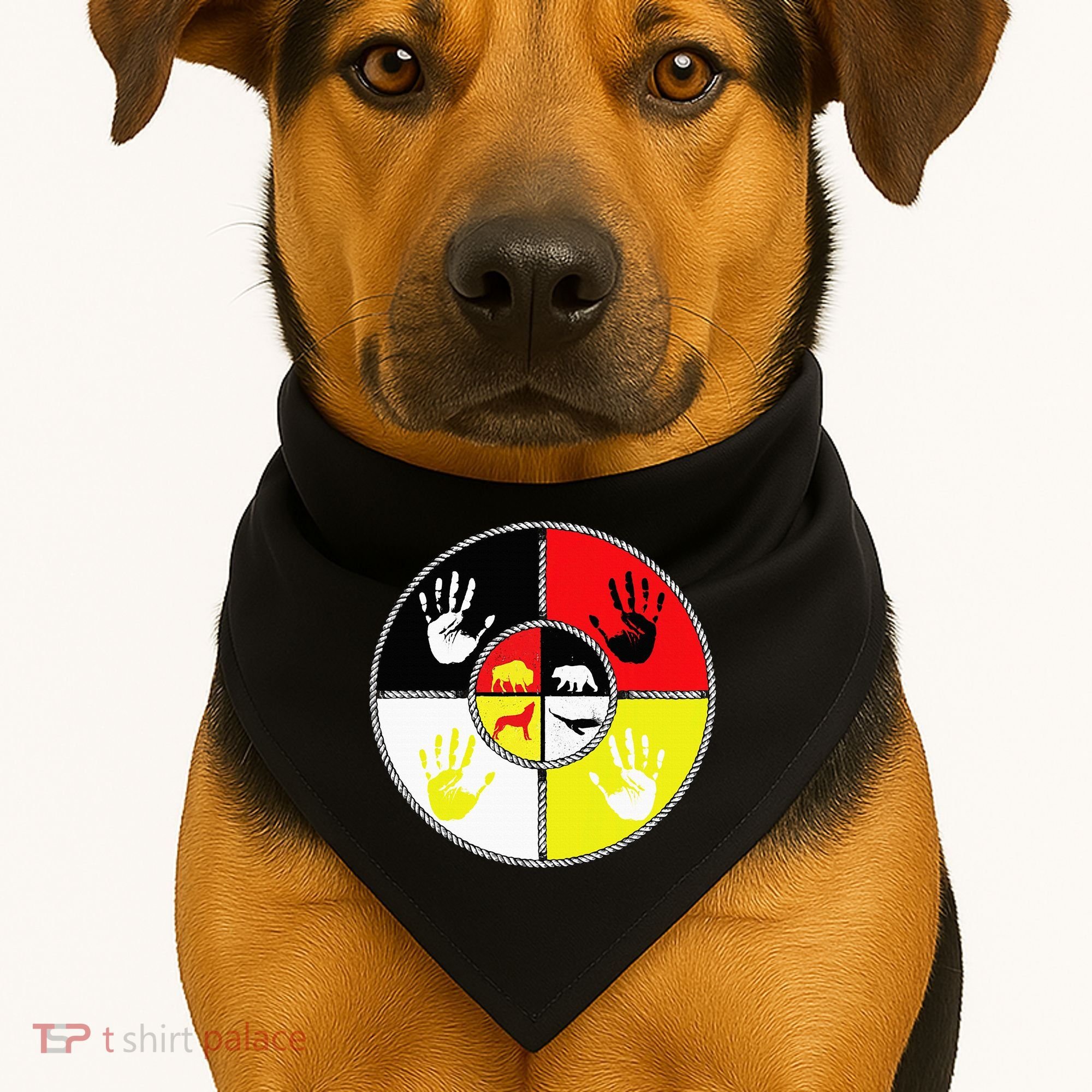 Native Americans Medicine Wheel Mmiw USA-Made Doggie Bandana