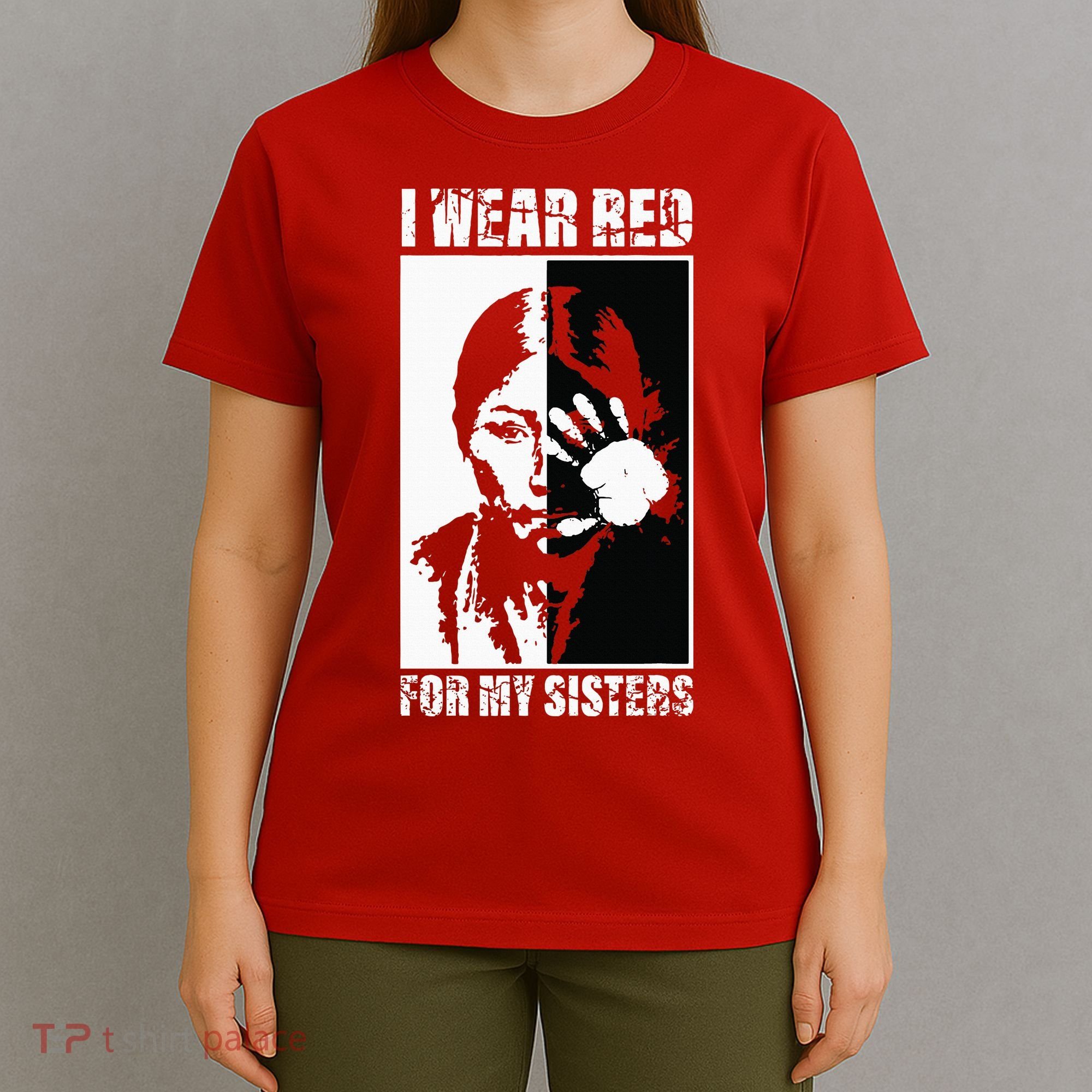 Native America MMIW Awareness I Wear Red For My Sisters T-Shirt