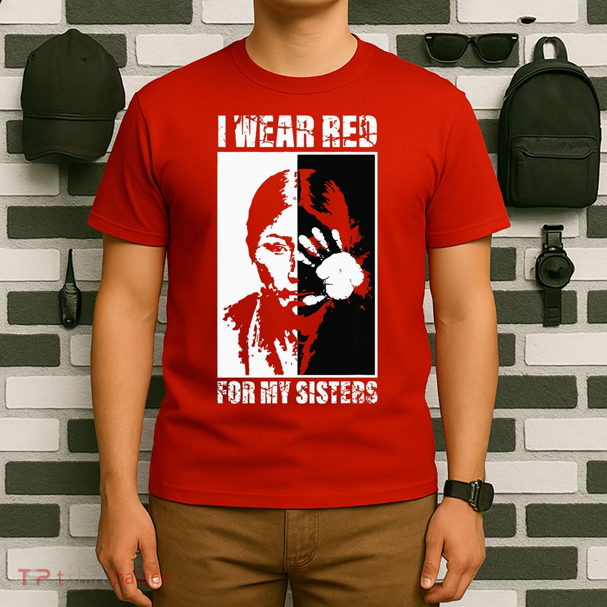 Native America MMIW Awareness I Wear Red For My Sisters T-Shirt