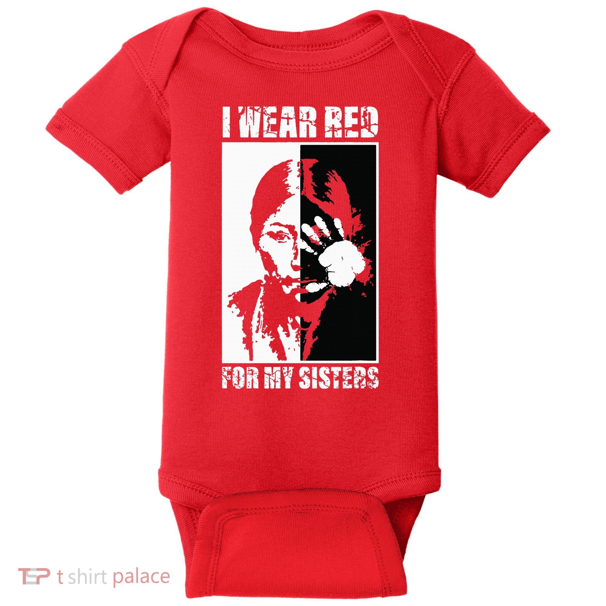 Native America MMIW Awareness I Wear Red For My Sisters Baby Bodysuit