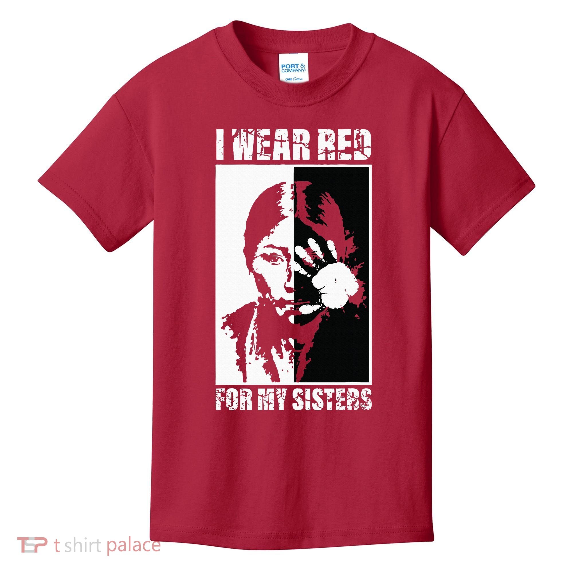 Native America MMIW Awareness I Wear Red For My Sisters Kids T-Shirt