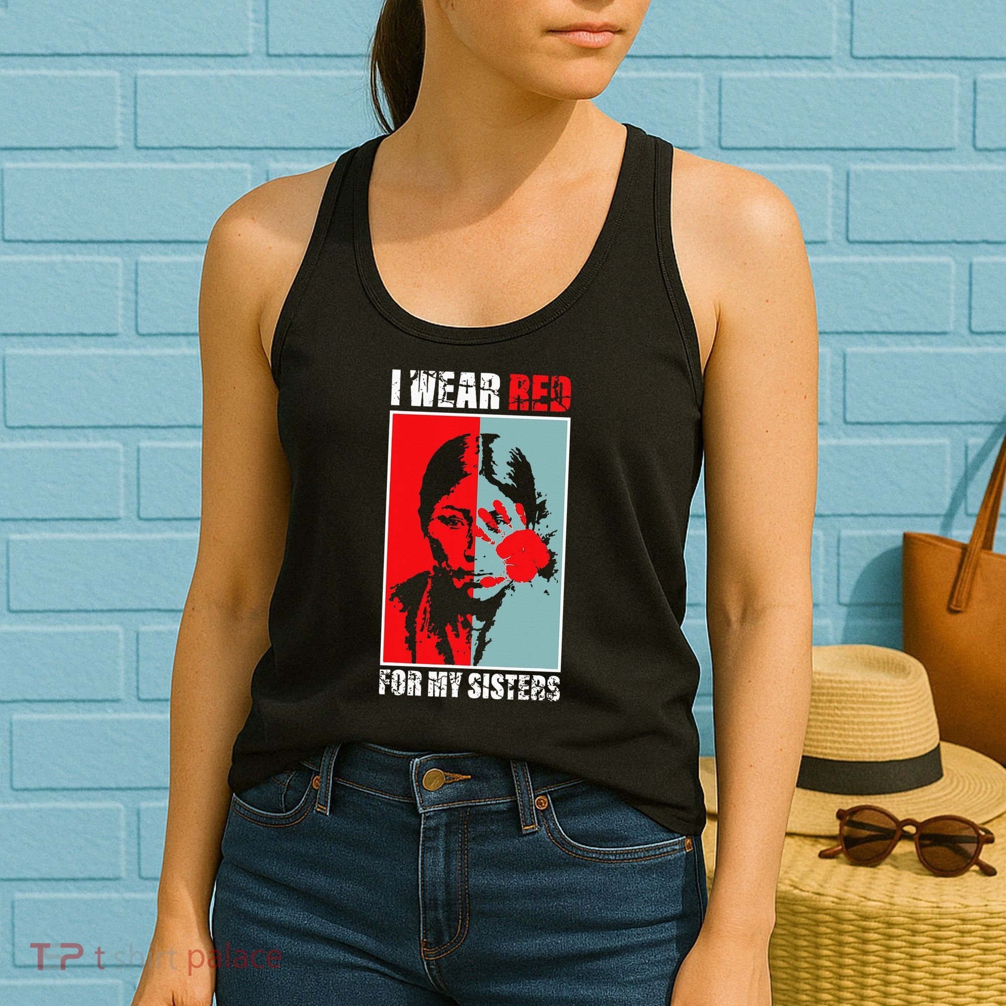 Native America Mmiw Awareness I Wear Red For My Sisters Women's Tank Top