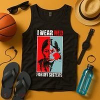 Native America Mmiw Awareness I Wear Red For My Sisters Tank Top thumb 4