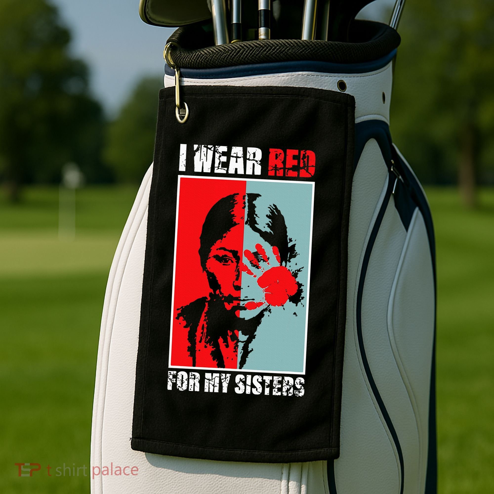 Native America Mmiw Awareness I Wear Red For My Sisters Golf Towel