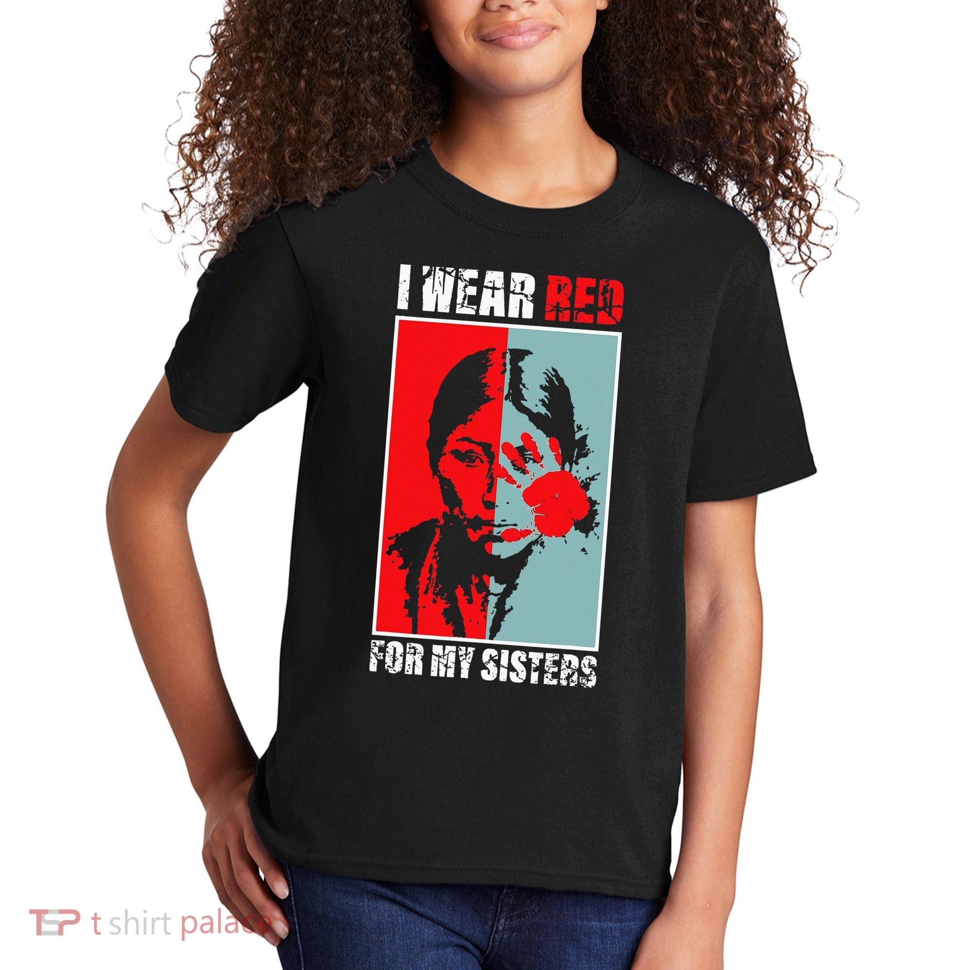 Native America Mmiw Awareness I Wear Red For My Sisters Kids T-Shirt