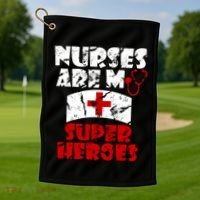 Nurses Are My Super Heroes Funny Cool Gift Golf Towel thumb 1