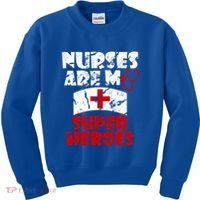 Nurses Are My Super Heroes Funny Cool Gift Kids Sweatshirt thumb 0