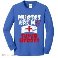 Nurses Are My Super Heroes Funny Cool Gift Kids Long Sleeve Shirt thumb 0