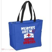Nurses Are My Super Heroes Funny Cool Gift Tote Bag thumb 2